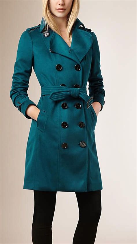 burberry teal cashmere sandringham trench coat|Burberry chelsea trench coat review.